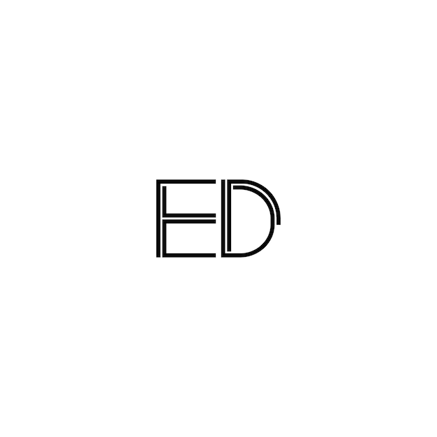 Vector ed monogram logo design letter text name symbol monochrome logotype alphabet character simple logo