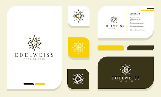 edelweiss flower for Logo Design and business card Inspiration