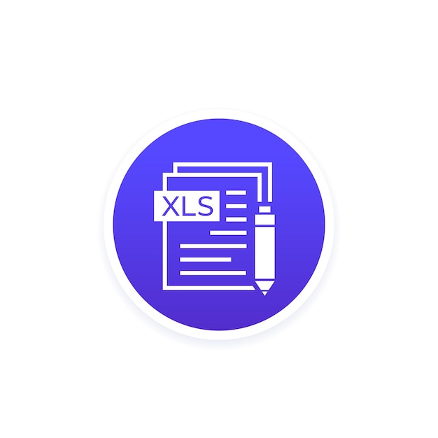 Edit xls document round icon