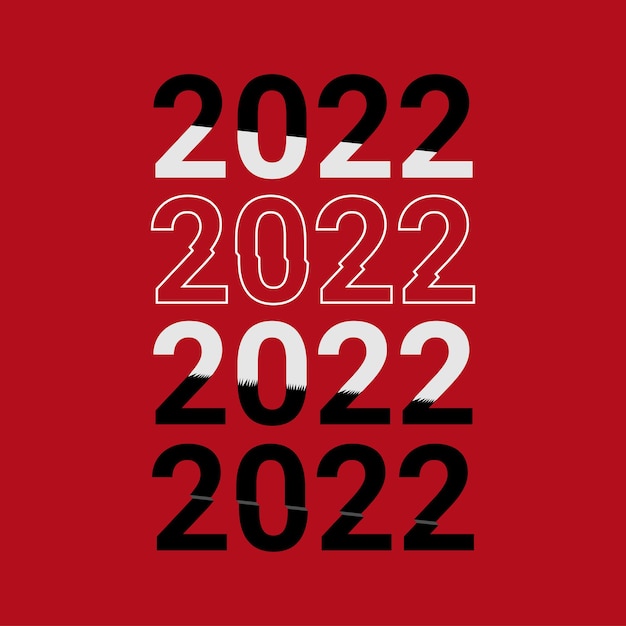 Editable 2022 3d different fonts free vector