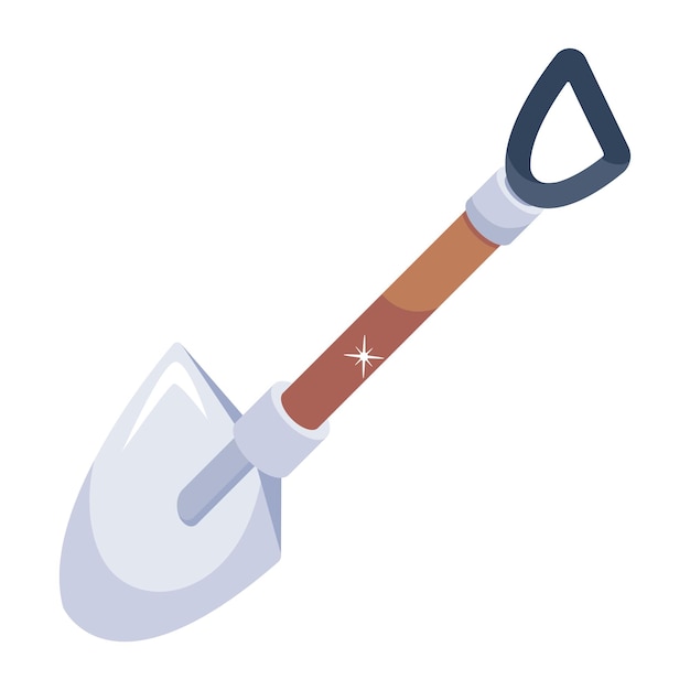 An editable 2d icon of shovel