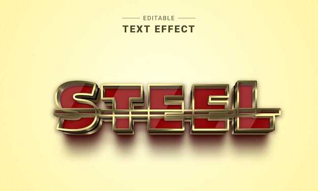 Editable 3D Chrome Metallic Text Effect