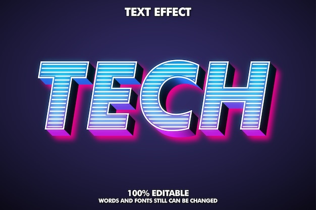 Editable 3D text effect for modern design