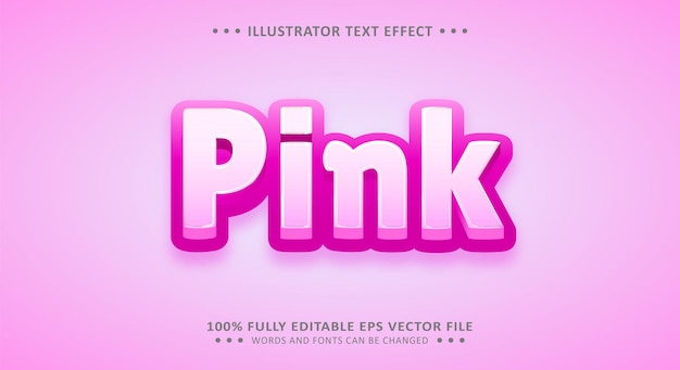 Editable 3d Text Effect Pink Style