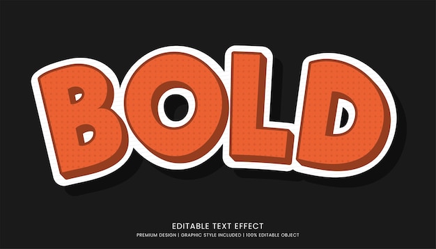 Vector editable 3d text effect template bold typography and abstract style