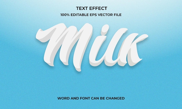 Editable 3D Text Effect With Milk Concept