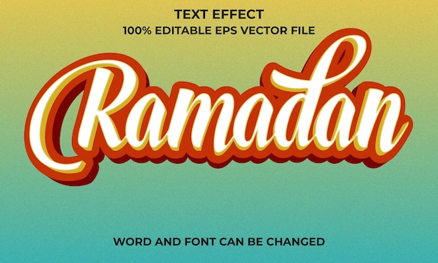 Editable 3D Text Effect With Ramadan Kareem Concept