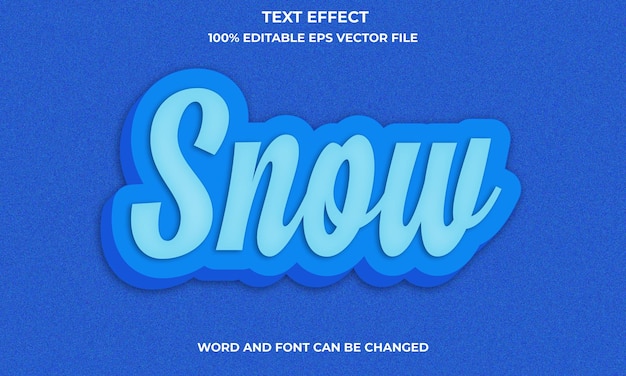 Editable 3D Text Effect With Snow Concept