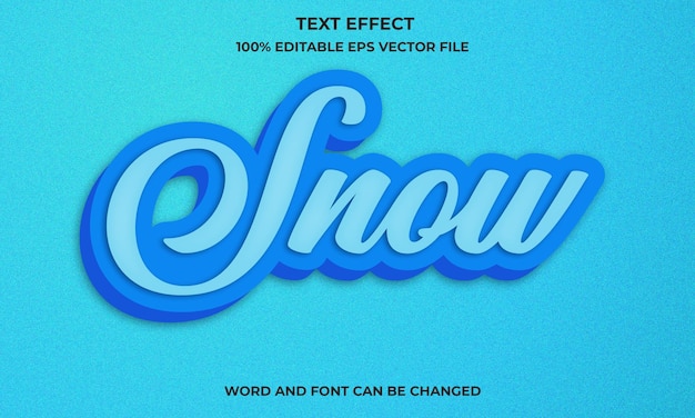 Editable 3D Text Effect With Snow Concept