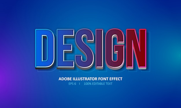 Editable 3d text effect