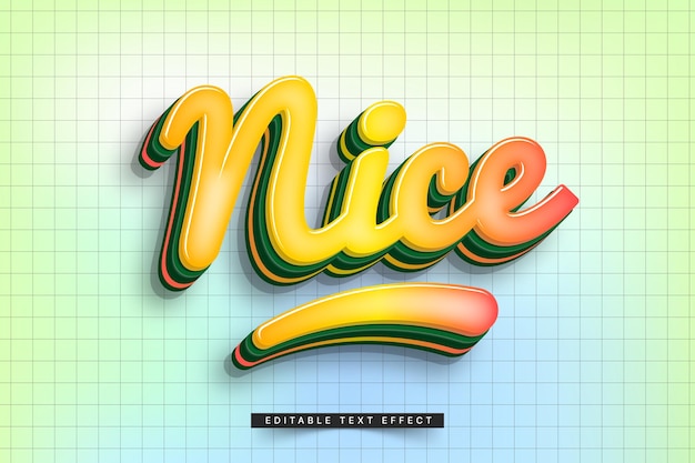 Editable 3D Trendy Lettering Text Effect