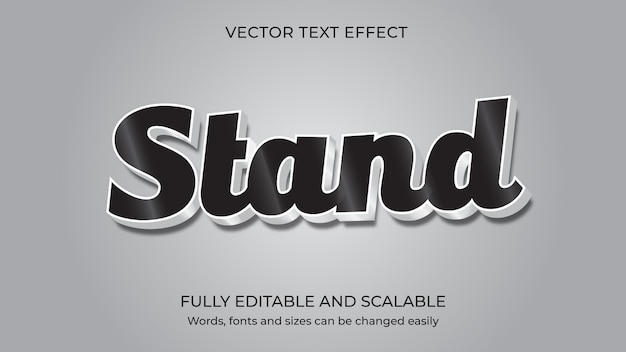 Editable 3d vector text effect