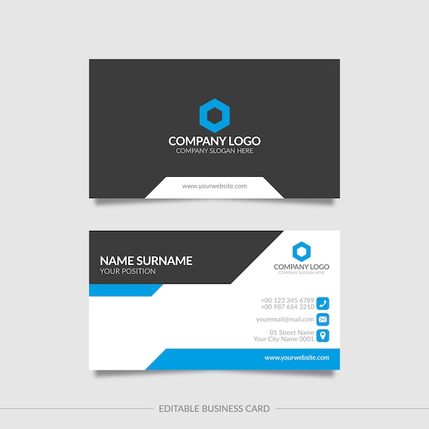 Editable abstract business card template