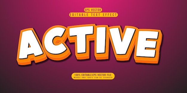 Editable active cartoon text effect