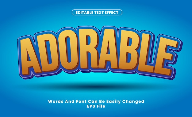 Editable Adorable Text Effect word and font be change