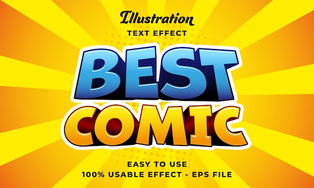 editable best comic vector text effect with modern style design