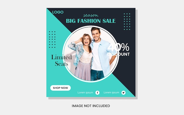 Editable Big fashion sale social media post template vector illustration