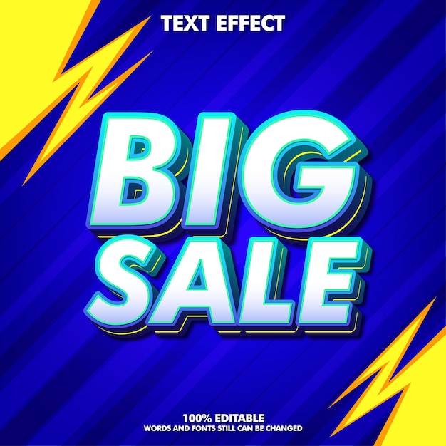 Editable big sale text effect