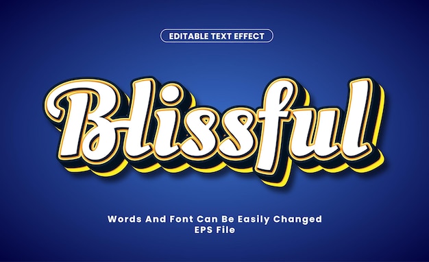 Editable blissful Text Effect word and font be change