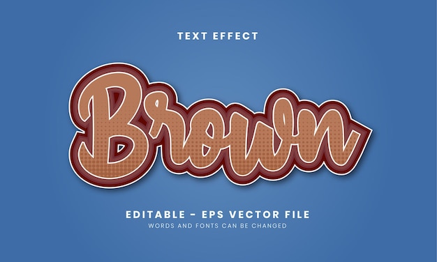 Editable brown text effect for sticker etc