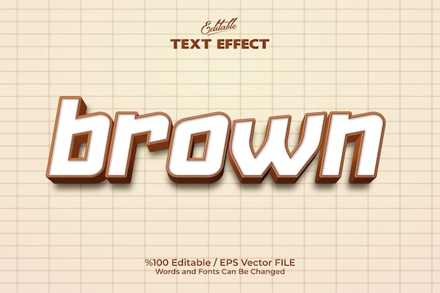 Editable 'Brown' text effect written on a cream color background