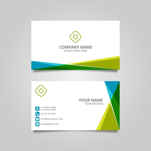 Vector editable business card with abstract shapes