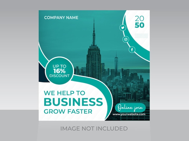 Editable Business square banner Suitable for social media post and web internet ads template design