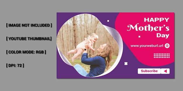 Editable celebrate International happy mother's day youtube thumbnail video cover design