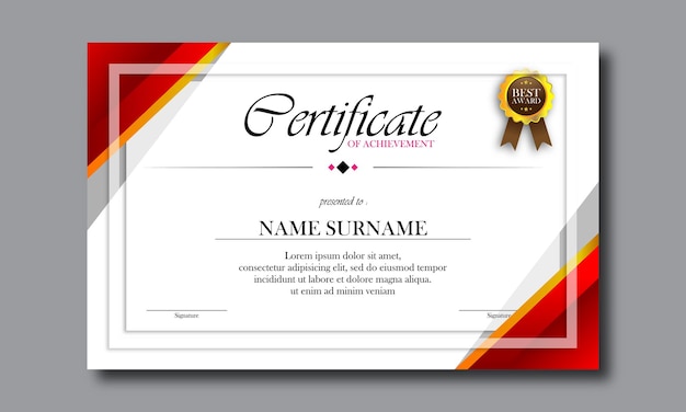 Editable certificate template design