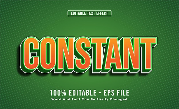 Editable constant Text Effect word and font be change