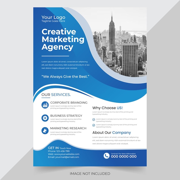 Editable creative corporate marketing business flyer design vector template