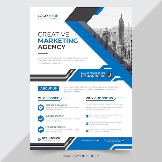 Editable creative corporate marketing business flyer design vector template