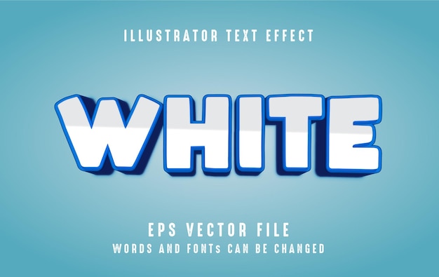 Editable creative text effect in 3d white style