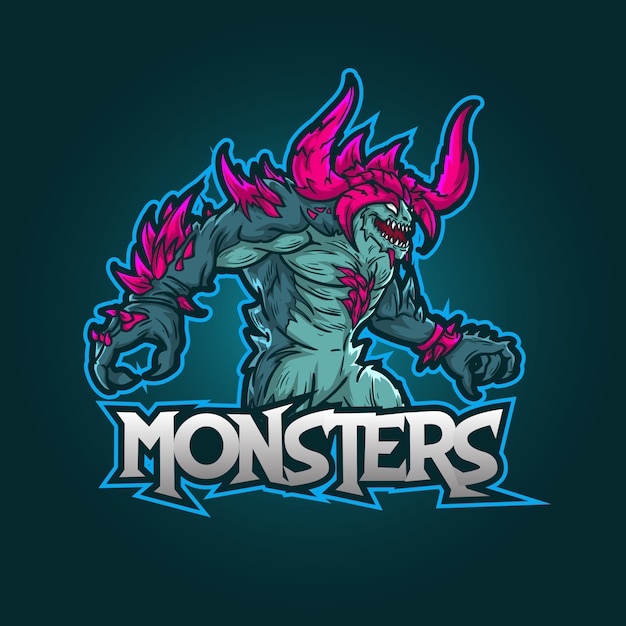 Editable and customizable sports mascot logo design, esports logo monsters gaming 