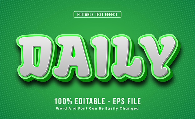 Editable daily Text Effect word and font be change