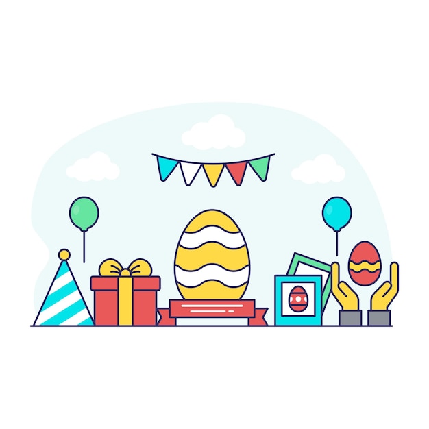 An editable design illustration of easter egg