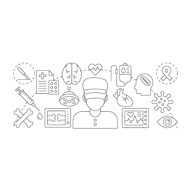 Editable design illustration of medical and healthcare