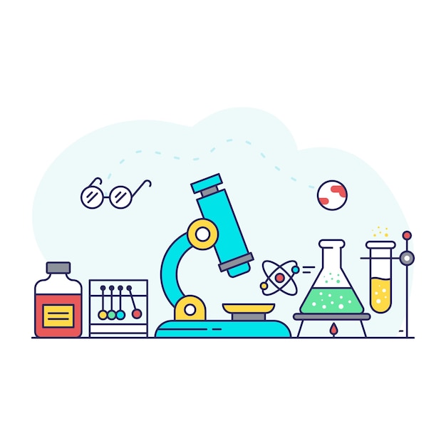 An editable design illustration of scientific research