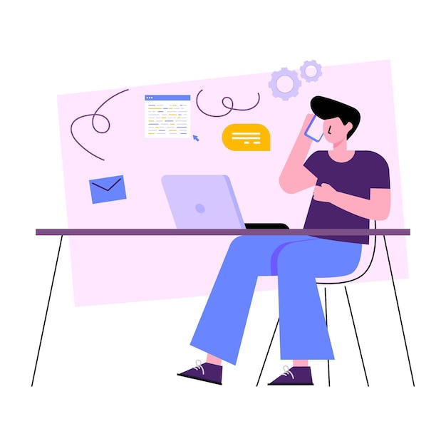 Editable design illustration of web programmer