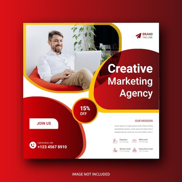 Editable digital marketing agency social media post and banner template