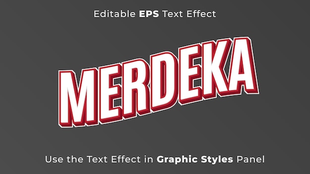 Editable EPS Text Effect of Merdeka for the Independence Day of Indonesia