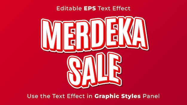 Editable EPS Text Effect of Merdeka Sale for the Independence Day of Indonesia