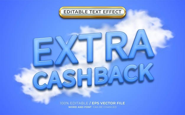 Editable Extra Cashback 3D Text Effect