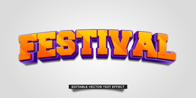 Editable Festival 3D Vector Text Effect