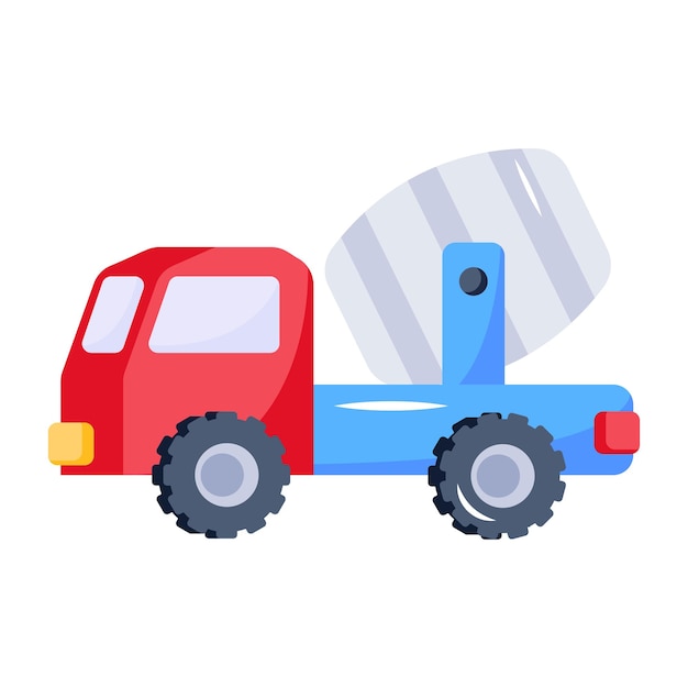 An editable flat icon of concrete truck