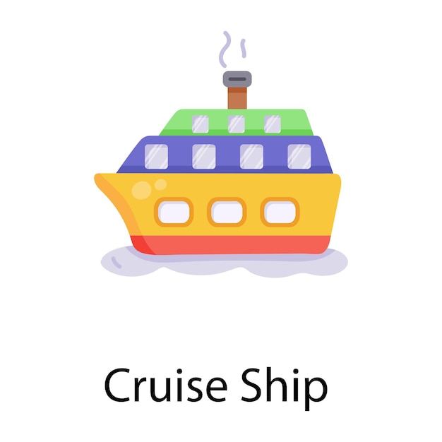 An editable flat icon of cruise ship