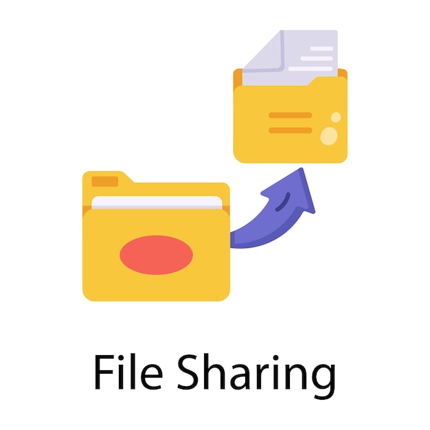 An editable flat icon of file sharing