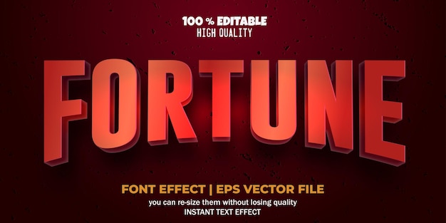 editable font effect fortune text style