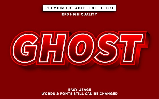 Editable font effect ghost