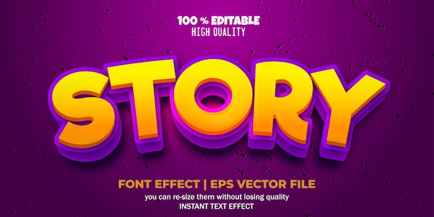 editable font effect story text style